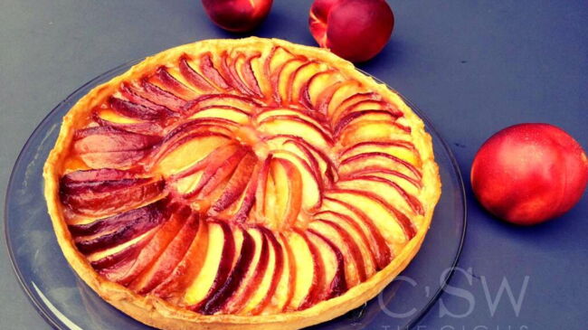 tarte-a-la-nectarine-et-creme-d-amande FERME BRABANT Tarte nectarines amandes
